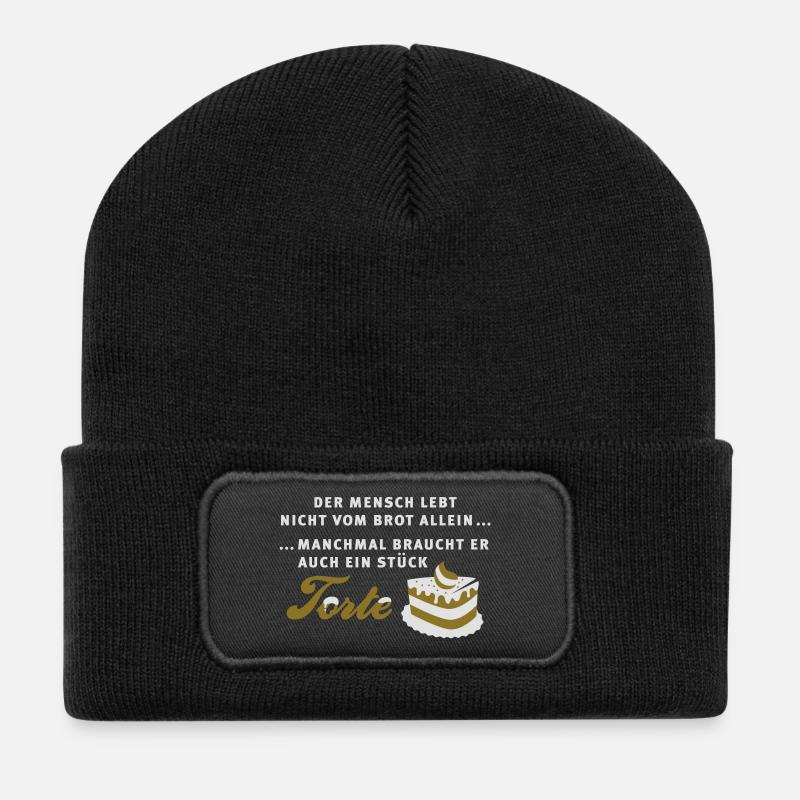 Torte - Kuchen - Muffin - Recycelte Patch Beanie - Schwarz