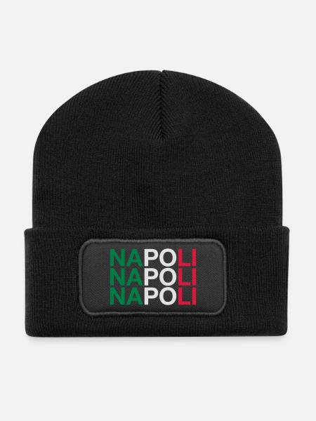 NAPOLI Drapeau Italien - Naples - Neapel - Beanie recyclé à patch - noir