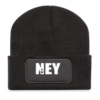NEY anchor - Recycled Patch Beanie - dark grey - Front