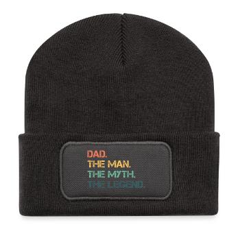 Dad The Man The Myth The Legend Father's Day - Recycelte Patch Beanie - Dunkelgrau - Vorne
