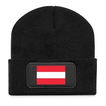 sticker flag of Austria Fahne von Oesterreich - Recycled Patch Beanie - black - Front