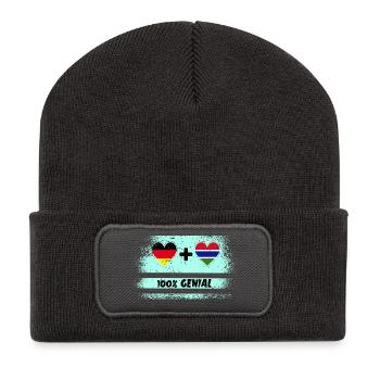 Allemagne et Gambie 100 % Genial / Cadeau - Beanie recyclé à patch - charbon - Devant