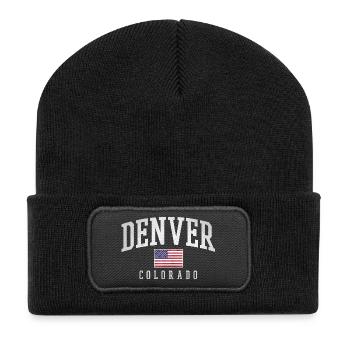 Arche du drapeau ancien de Denver, Colorado - Beanie recyclé à patch - noir - Devant