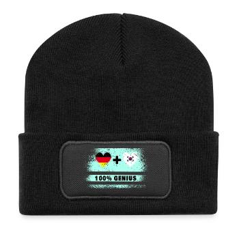 Allemagne et Corée du Sud Genial / Cadeau - Beanie recyclé à patch - noir - Devant