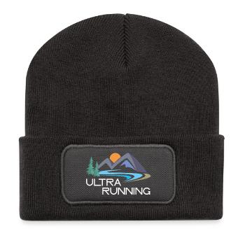 Ultra Running - Beanie recyclé à patch - charbon - Devant
