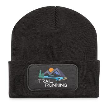 Trail Running - Beanie recyclé à patch - charbon - Devant