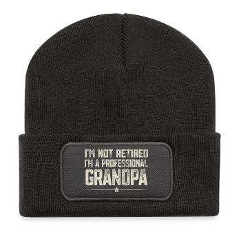 Opa - Recycelte Patch Beanie - Dunkelgrau - Vorne