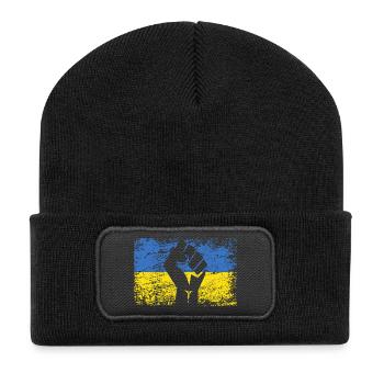 Flagge der Ukraine Ukraine Unterstützung Ukraininens - Recycelte Patch Beanie - Schwarz - Vorne