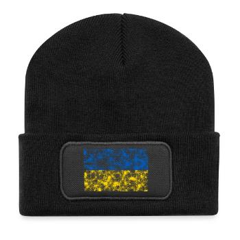 Ukraine - Recycelte Patch Beanie - Schwarz - Vorne