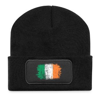 Impression au coup de pinceau du drapeau irlandais - Beanie recyclé à patch - noir - Devant