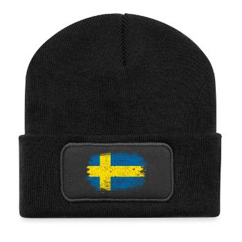 Swedish Brush Flag - Recycled Patch Beanie - black - Front