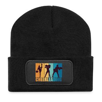 Cheerleading Cheerleader Vintage Geschenk - Recycelte Patch Beanie - Schwarz - Vorne