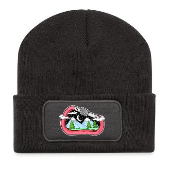 Berg Berge Berggipfel Gipfel - Recycelte Patch Beanie - Dunkelgrau - Vorne