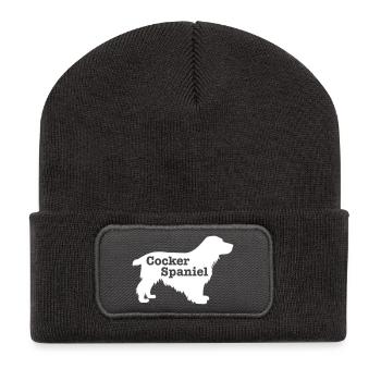 Cocker Spaniel - Beanie recyclé à patch - charbon - Devant