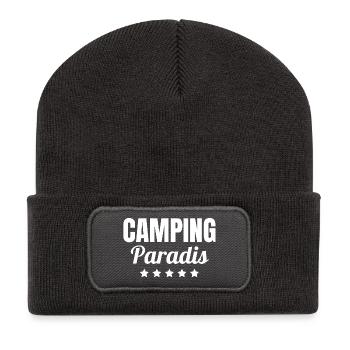 camping, motorhome, camping paradise - Recycled Patch Beanie - dark grey - Front