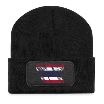 Drapeau de la Thaïlande - Beanie recyclé à patch - noir - Devant