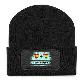 Spain and Bolivia flag 100% genius - Recycled Patch Beanie - black - Front