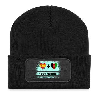 L’Espagne et l’Afghanistan font preuve de génie à 100% - Beanie recyclé à patch - noir - Devant
