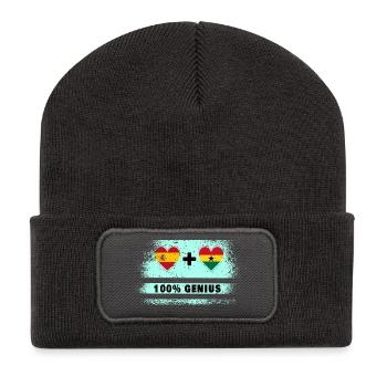 L’Espagne et le Ghana drapeaux 100 % géniaux - Beanie recyclé à patch - charbon - Devant