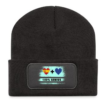 L’Espagne et l’Europe drasent 100% génie - Beanie recyclé à patch - charbon - Devant