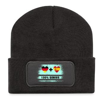L’Espagne et l’Allemagne font preuve de génie à 100% - Beanie recyclé à patch - charbon - Devant