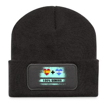L’Espagne et le Salvador drapeaux 100 % géniaux - Beanie recyclé à patch - charbon - Devant