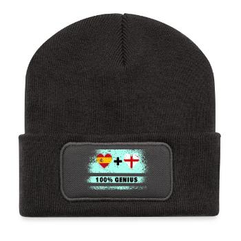 L’Espagne et l’Angleterre drasent 100% génie - Beanie recyclé à patch - charbon - Devant