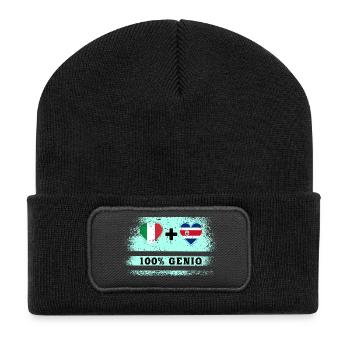 Italie et Costa Rica 100% drapeau de génie - Beanie recyclé à patch - noir - Devant