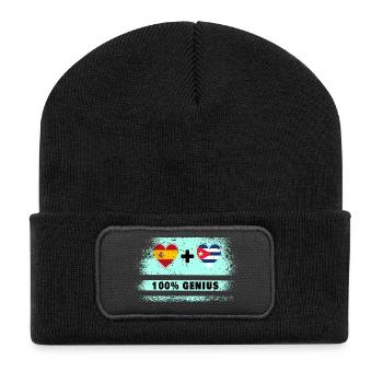 Spain and Cuba flag 100% genius - Recycled Patch Beanie - black - Front