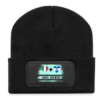 Italy and Israel 100% genius flag - Recycled Patch Beanie - black - Front