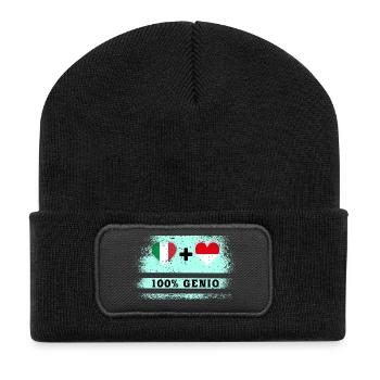 Italy and Indonesia 100% Flag Engineers - Recycled Patch Beanie - black - Front