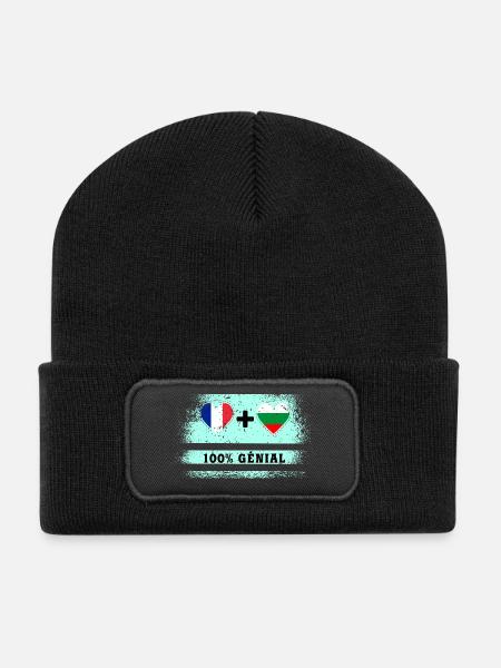 France et Bulgarie Drapeau 100% génial - Beanie recyclé à patch - noir