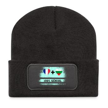 France et Bulgarie Drapeau 100% génial - Beanie recyclé à patch - charbon - Devant