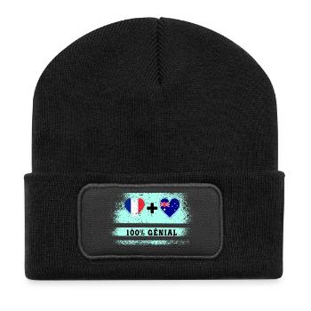 Drapeau France et Australie 100% génial - Beanie recyclé à patch - noir - Devant