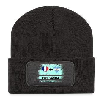 Drapeau de la France et de l'Argentine 100% génial - Beanie recyclé à patch - charbon - Devant