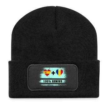L’Espagne et la Roumanie font preuve de génie à 100% - Beanie recyclé à patch - noir - Devant