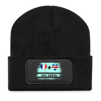 Drapeau France et Costa Rica 100% génial - Beanie recyclé à patch - noir - Devant