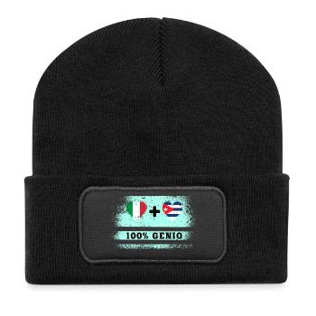Drapeau 100% génie de l’Italie et de Cuba - Beanie recyclé à patch - noir - Devant