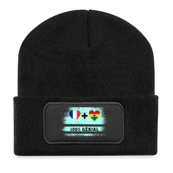Drapeau France et Ghana 100% génial - Beanie recyclé à patch - noir - Devant