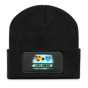 Spain and Somalia flag 100% genius - Recycled Patch Beanie - black - Front