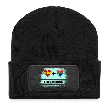 L’Espagne et l’Afrique du Sud 100% drapeau génie - Beanie recyclé à patch - noir - Devant