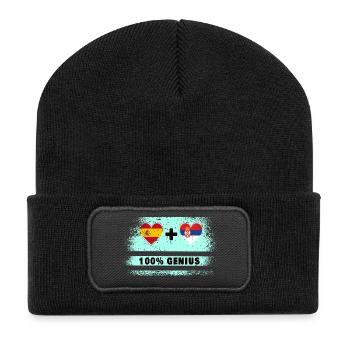 L’Espagne et la Serbie draguent 100% de génie - Beanie recyclé à patch - noir - Devant