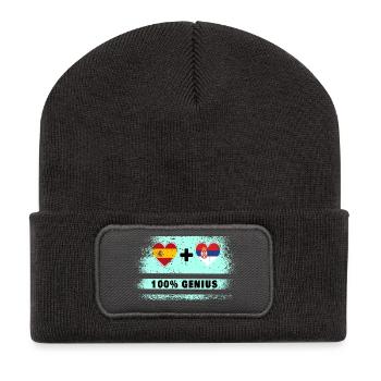 L’Espagne et la Serbie draguent 100% de génie - Beanie recyclé à patch - charbon - Devant