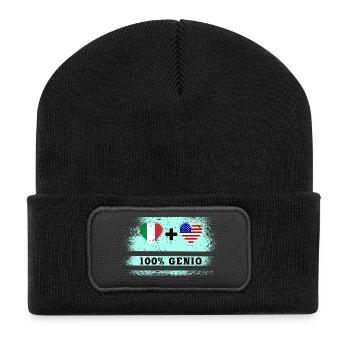 L’Italie et les États-Unis drasent 100% génie - Beanie recyclé à patch - noir - Devant