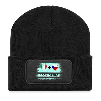 L’Italie et la République tchèque drasent 100% génie - Beanie recyclé à patch - noir - Devant