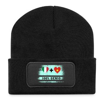 Italie et Vietnam 100% drapeau de génie - Beanie recyclé à patch - noir - Devant