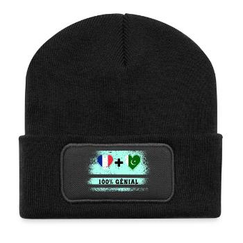 Drapeau de la France et du Pakistan 100% génial - Beanie recyclé à patch - noir - Devant