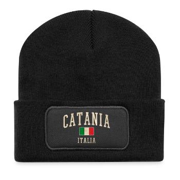 Catania Italia Vintage Logo - Beanie recyclé à patch - noir - Devant