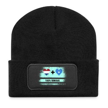 Somalia and the Netherlands 100% Genius flag - Recycled Patch Beanie - black - Front