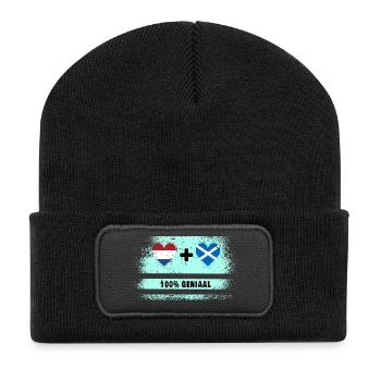 Scotland and the Netherlands 100% Genius flag - Recycled Patch Beanie - black - Front